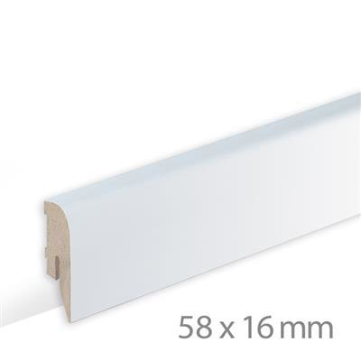 Modern skirting board white paintable S - (2500x16x58)