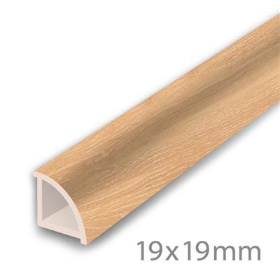 PVC Kwartrond Limed oak - PVC (2350x19x19)