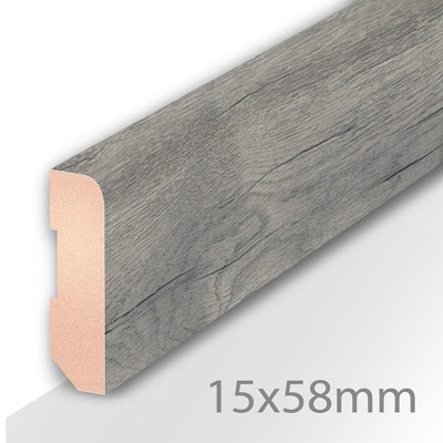 Laminate Skirting Finesse Grey Oak - (2200x15x58)