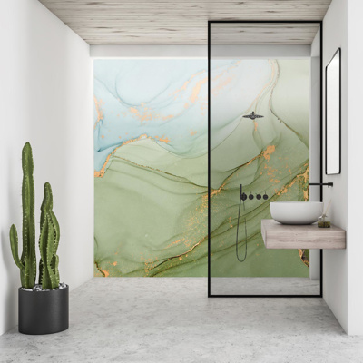 Painted marble green and blue - (289,2 x 260,5 cm) 7,534m²