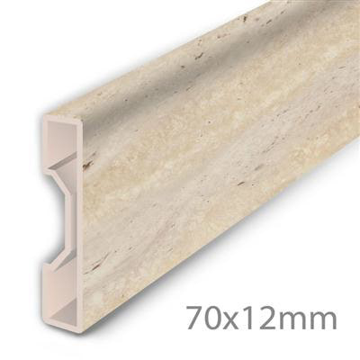 PVC Plint Travertin Cream - PVC (2350x70x12)